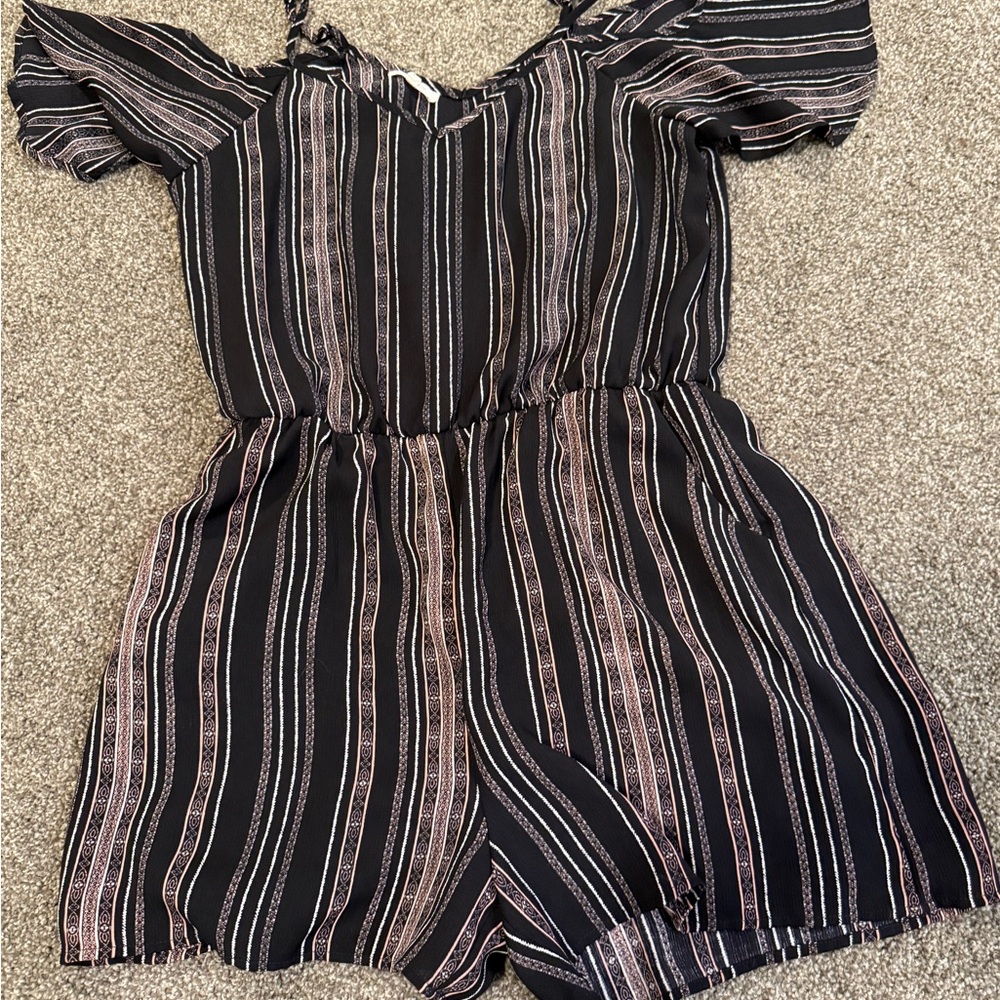 Striped Black and Pink romper